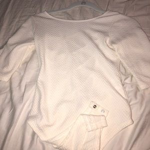 Cream long sleeve body suit